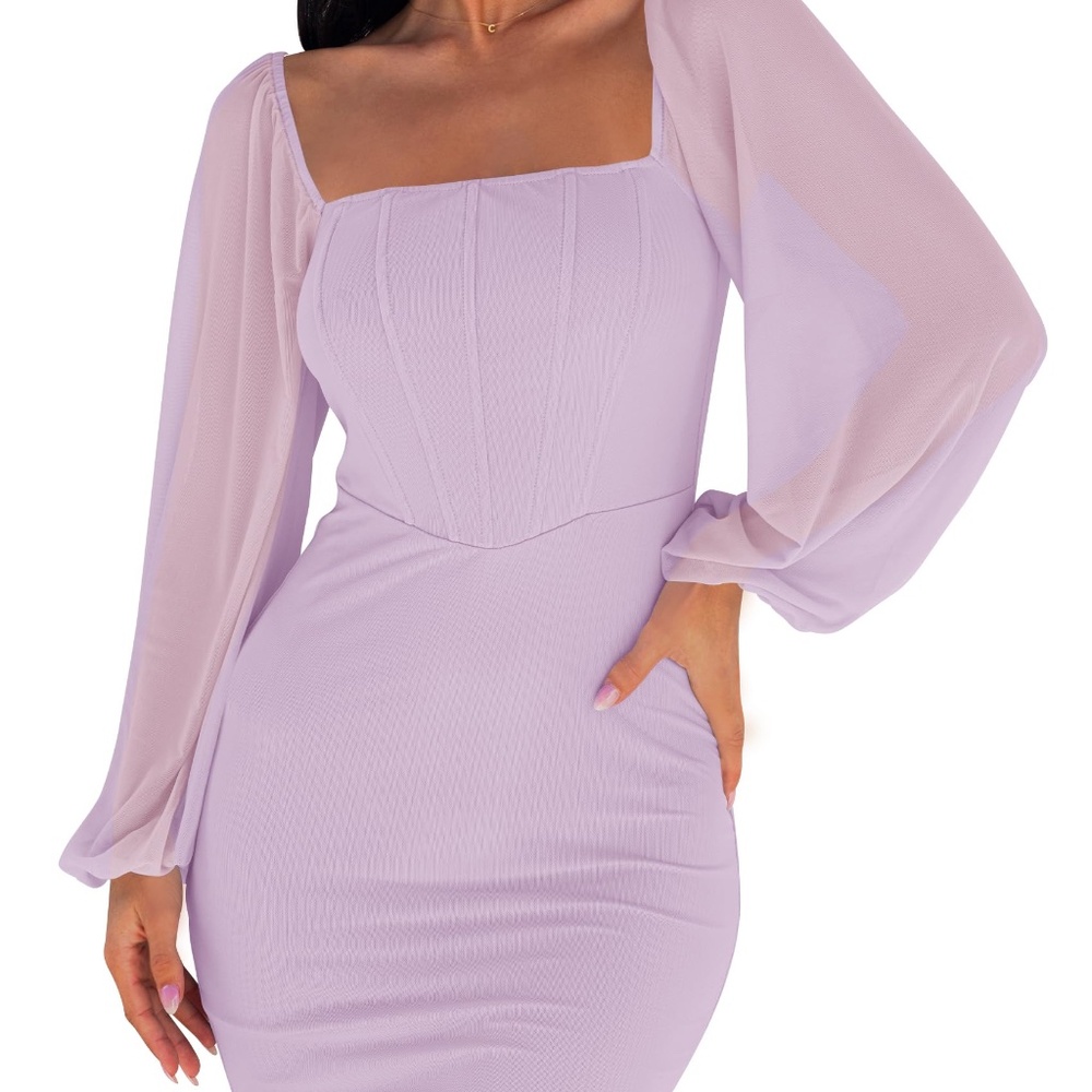 Long Sleeve Bodycon Cocktail Mini Dress new without tag